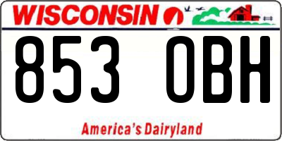 WI license plate 853OBH
