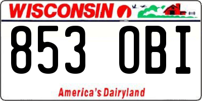 WI license plate 853OBI