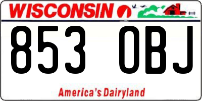 WI license plate 853OBJ