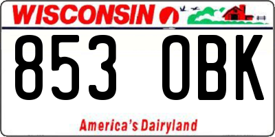 WI license plate 853OBK
