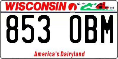 WI license plate 853OBM
