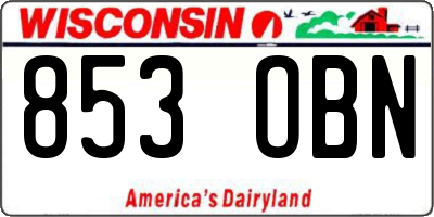 WI license plate 853OBN