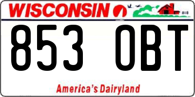 WI license plate 853OBT