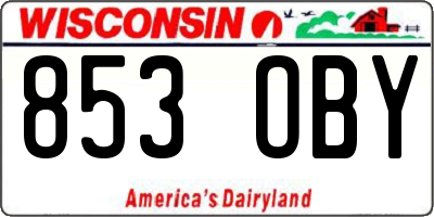 WI license plate 853OBY