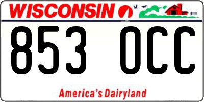 WI license plate 853OCC
