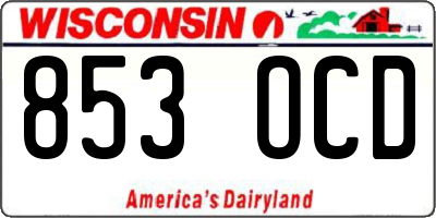 WI license plate 853OCD