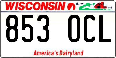 WI license plate 853OCL