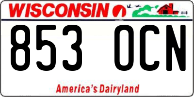WI license plate 853OCN
