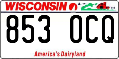 WI license plate 853OCQ