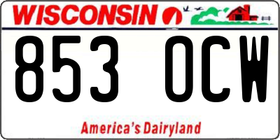 WI license plate 853OCW