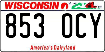 WI license plate 853OCY