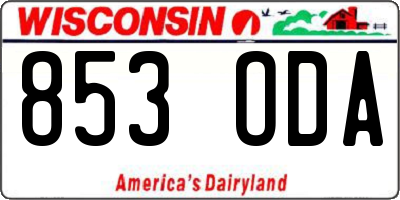 WI license plate 853ODA