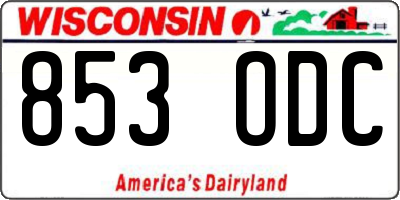 WI license plate 853ODC