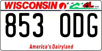WI license plate 853ODG