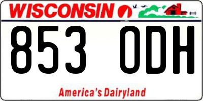 WI license plate 853ODH