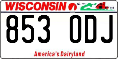 WI license plate 853ODJ