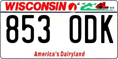 WI license plate 853ODK