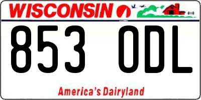 WI license plate 853ODL