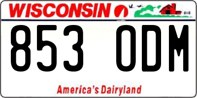 WI license plate 853ODM