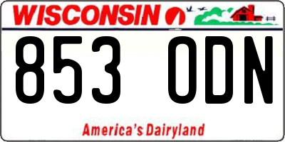 WI license plate 853ODN