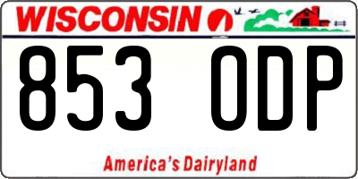 WI license plate 853ODP