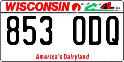 WI license plate 853ODQ