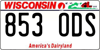 WI license plate 853ODS