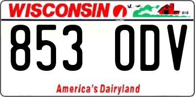 WI license plate 853ODV