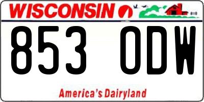WI license plate 853ODW