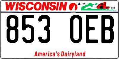 WI license plate 853OEB