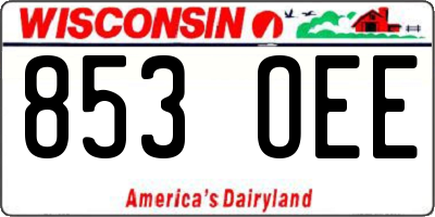 WI license plate 853OEE