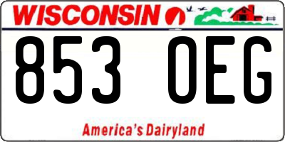WI license plate 853OEG
