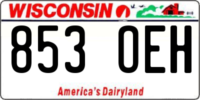 WI license plate 853OEH
