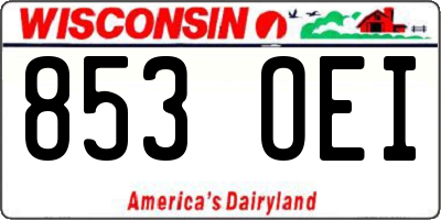 WI license plate 853OEI