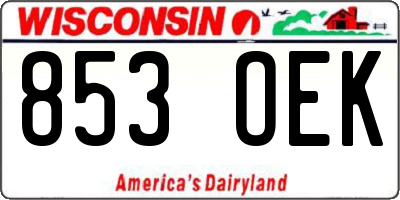 WI license plate 853OEK