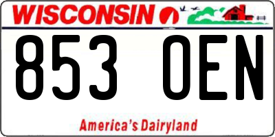 WI license plate 853OEN
