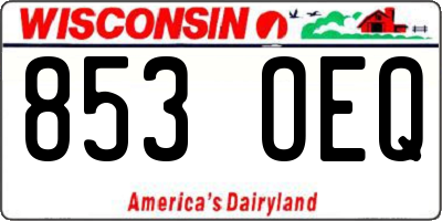 WI license plate 853OEQ