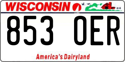 WI license plate 853OER