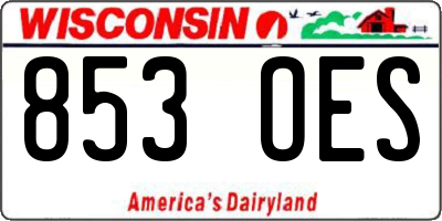 WI license plate 853OES