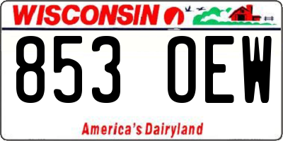 WI license plate 853OEW