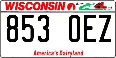 WI license plate 853OEZ