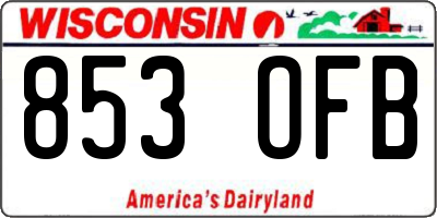 WI license plate 853OFB