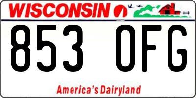 WI license plate 853OFG
