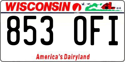 WI license plate 853OFI