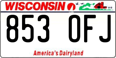 WI license plate 853OFJ
