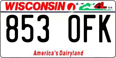 WI license plate 853OFK