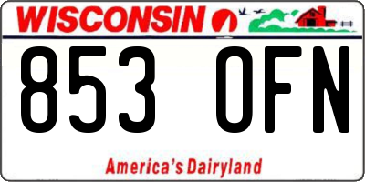 WI license plate 853OFN