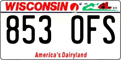 WI license plate 853OFS
