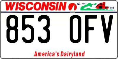 WI license plate 853OFV