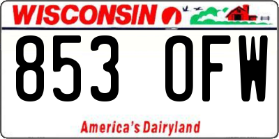 WI license plate 853OFW
